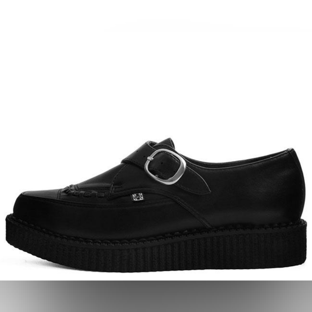tuk Black Platform Creeper Shoe with Buckle - Picture 4 of 10